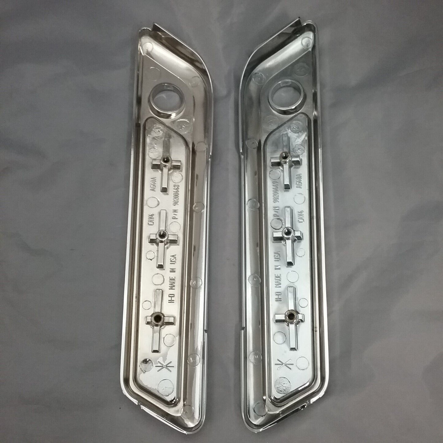 GENUINE HARLEY DAVIDSON 90200449/90200448 SADDLEBAG HINGE LATCH COVERS CHROME