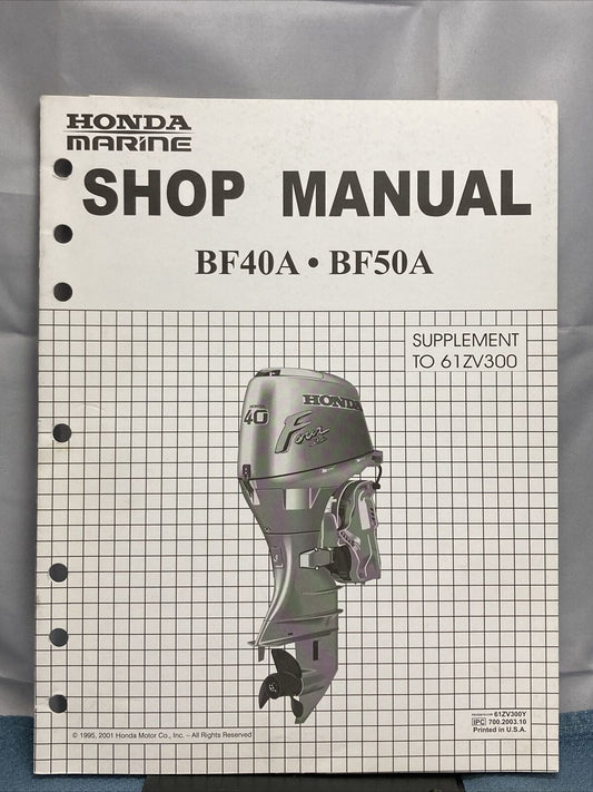 HONDA MARINE BF40A-BF50A SHOP MANUAL SUPPLEMENT TO 61ZV300