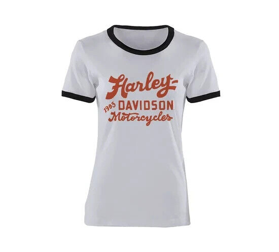 NEW GENUINE HARLEY DAVIDSON 96642-22VW XS TEE KNIT OFF WHITE SOLID RINGER