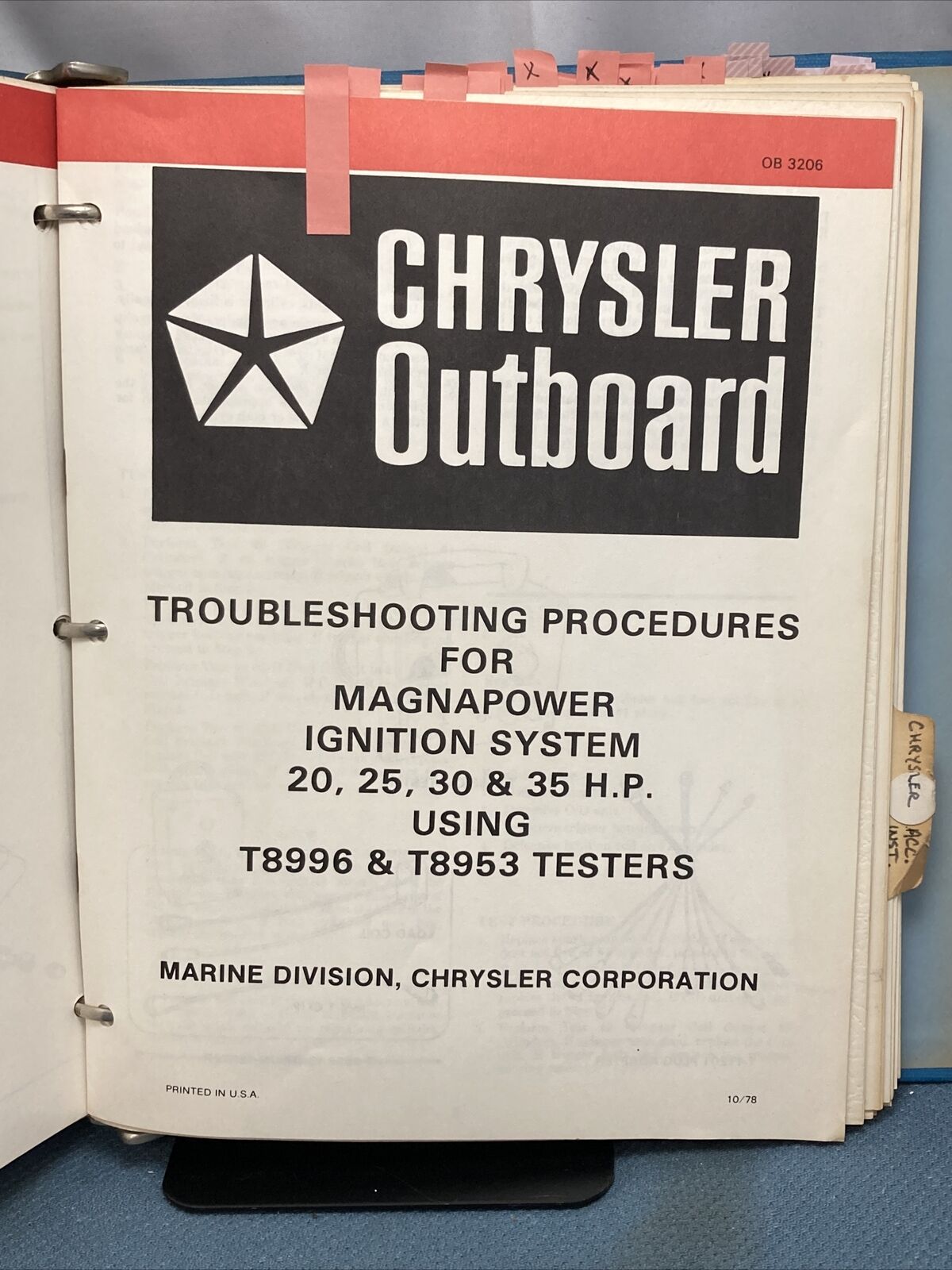 CHRYSLER OUTBOARD OB1100-OB1920, OB2033-OB2900, OB3171-OB3206 PARTS CATALOGS