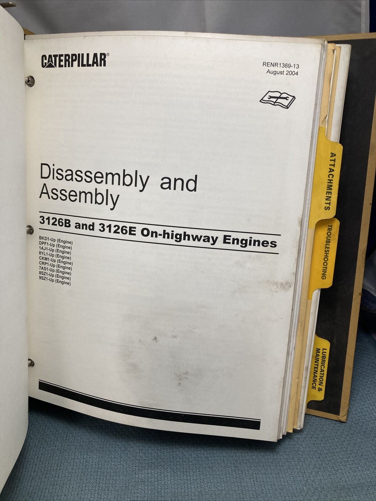 GENUINE CAT/CATERPILLAR SENR1360 SERVICE MANUAL 3126B & 3126E TRUCK ENGINES