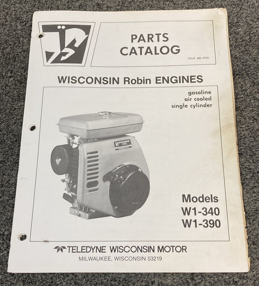 TELEDYNE WISCONSIN ROBIN  W1-340 & W1-390 LOOSE-LEAF PARTS CATALOG