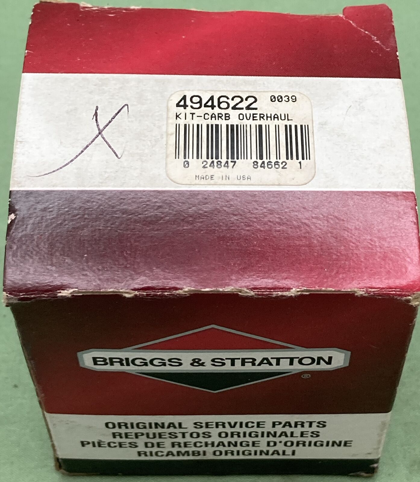 NEW GENUINE BRIGGS & STRATTON 494622 CARBURETOR OVERHAUL KIT COMPLETE