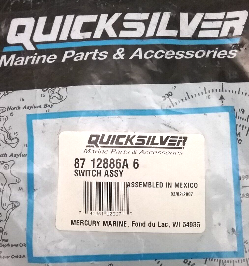 NEW QUICKSILVER 87-12886A6 SWITCH MERCURY MARINER OUTBOARD 30-225HP