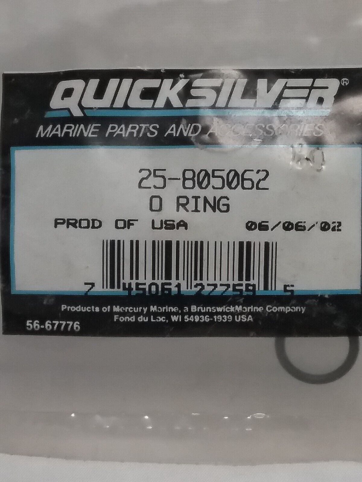 QTY2 NEW QUICKSILVER 25-805062 O-RING MERCURY  MERCRUISER 5.7L 5.8L 6.3L