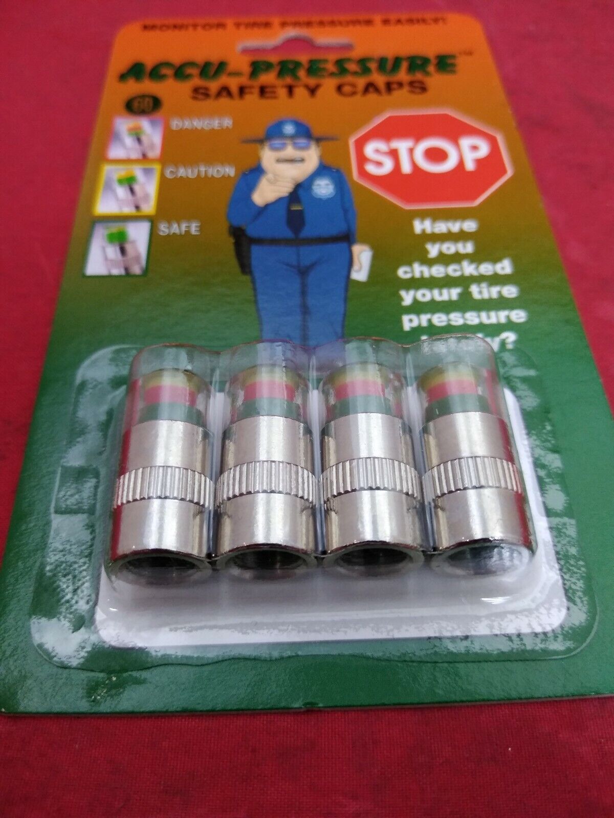 NEW Accu-Pressure Safety Tire Caps, Set of 4 (60 psi) / 9314800060