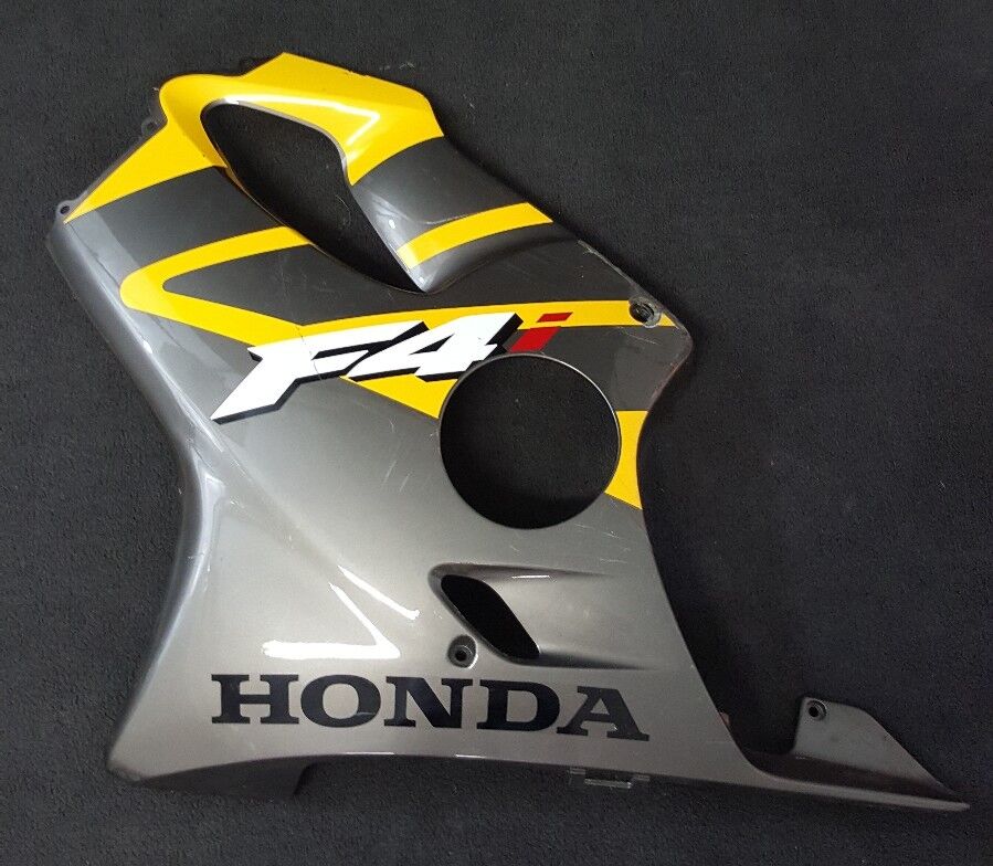 USED GENUINE HONDA F4i 64460-MBWA-0000 Gray/yellow Left Lower Fairing Cowl