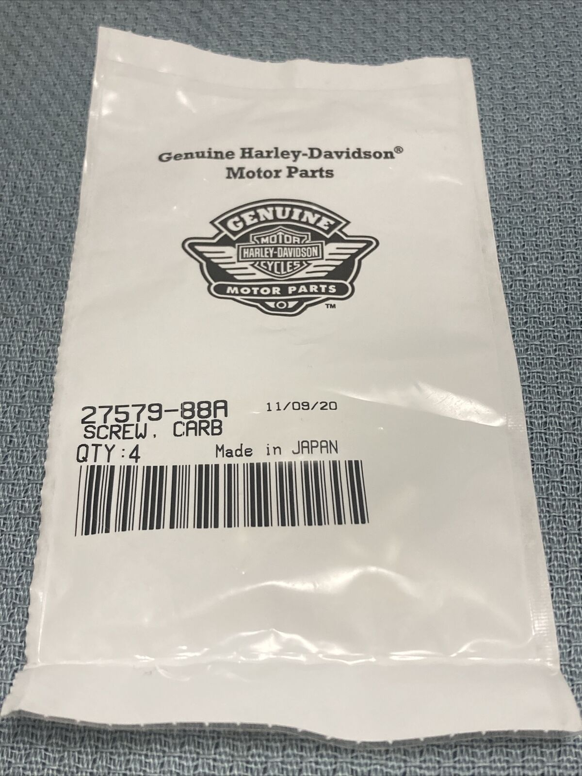 QTY 4 NEW GENUINE HARLEY DAVIDSON 27579-88A SCREW, CARB