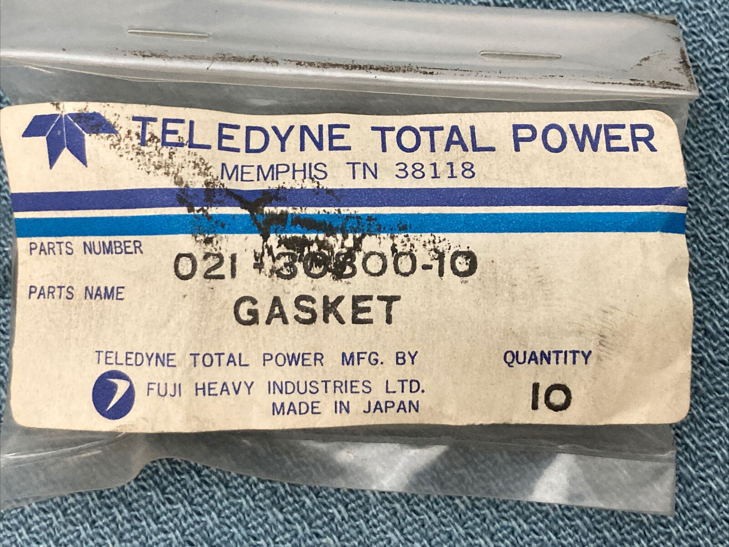 QTY10 NEW TELEDYNE 021-30800-10 GASKET