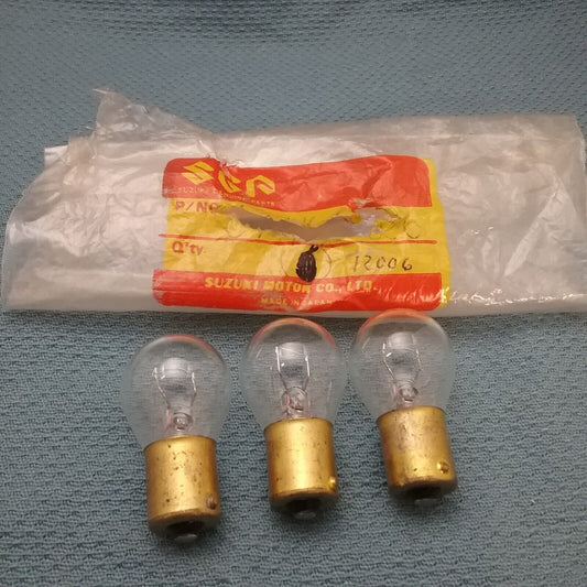 QTY 3 NEW GENUINE SUZUKI 09471-12006, BULB (12V, 23W), 1968-1997