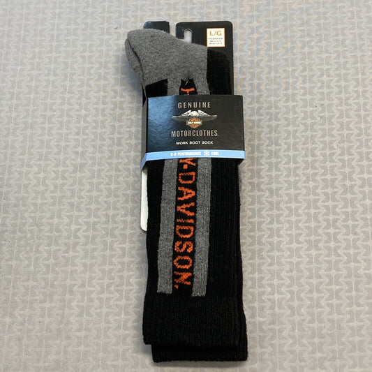 NEW GENUINE HARLEY DAVIDSON D99233370-001 LARGE WORK BOOT SOCKS MID CALF BLK