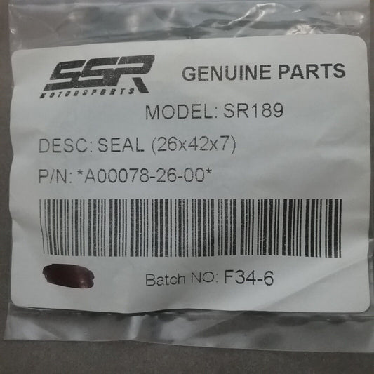 QTY2 NEW SSR 26X42X7 SEAL A00078-26-00 OIL AND DUST SEAL HONDA KAWASAKI + OTHERS