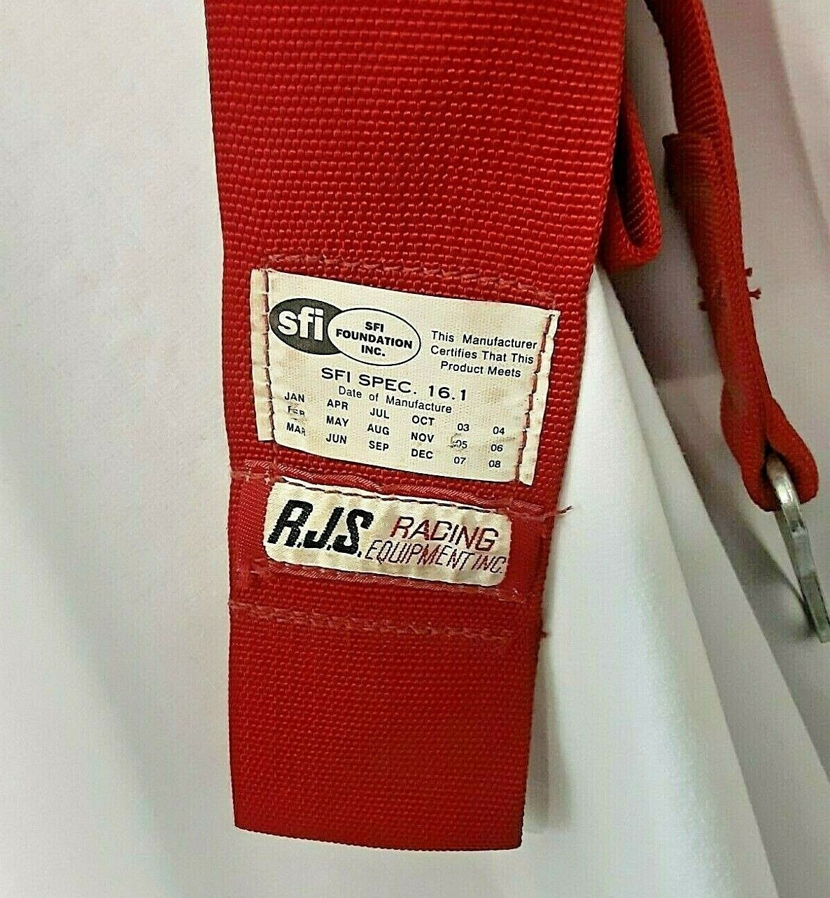 RJS RACING SFI 16.1 LATCH & LINK SNAP 5 POINT SEAT BELT V HARNESS RED