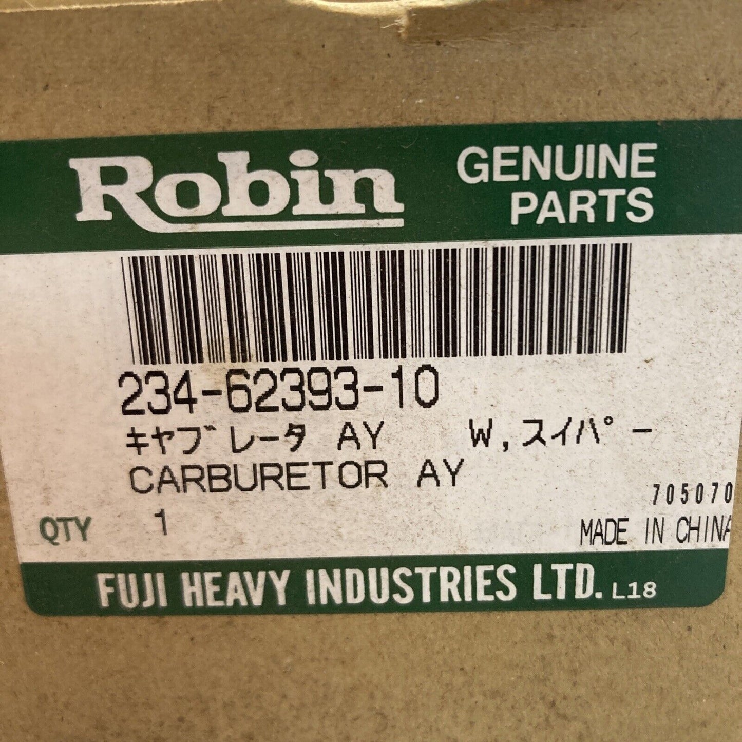NEW SUBARU ROBIN 234-62393-10 CARBURETOR