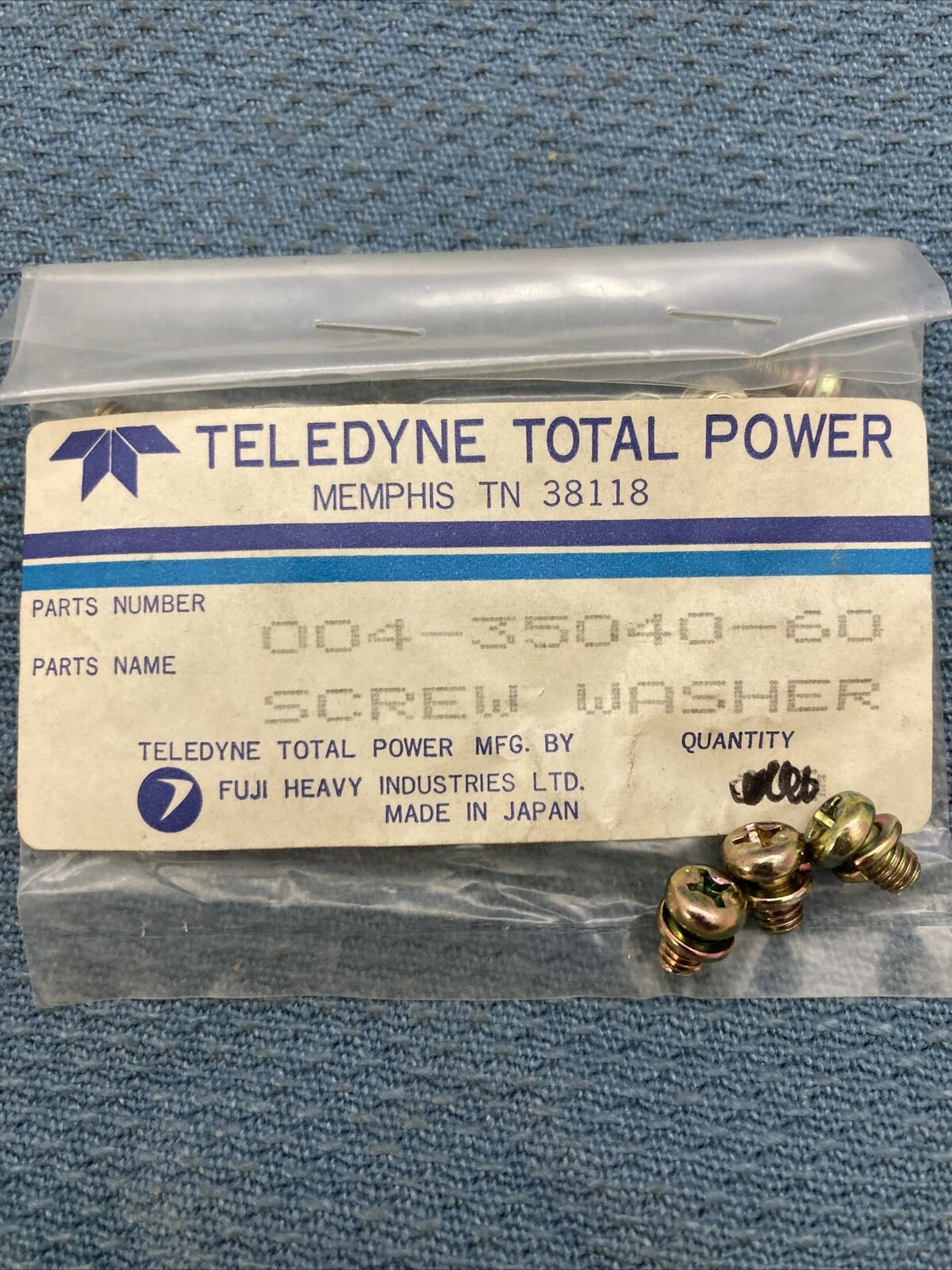 QTY 3 NEW GENUINE WISCONSIN TELEDYNE SUBARU ROBIN 004-35040-60 Screw & Washer