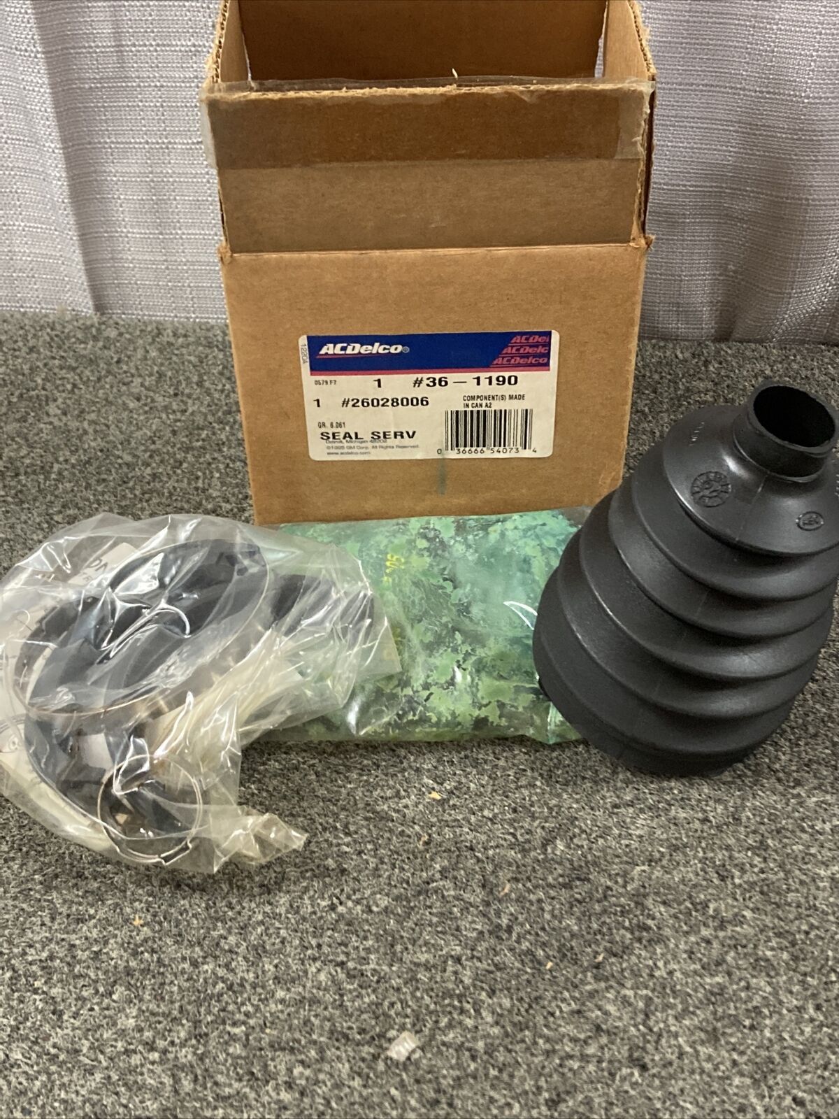 NEW ACDELCO 36-1190 BOOT KIT, FRONT WHEEL DRIVE AXLE SHAFT GM 26028006 GR 6.061