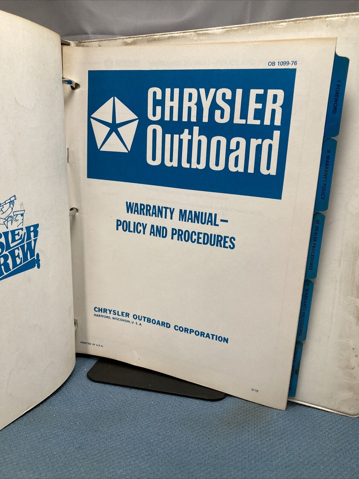 CHRYSLER OUTBOARD OB1099-76, OB1120-OB3173 SERVICE BULLETINS