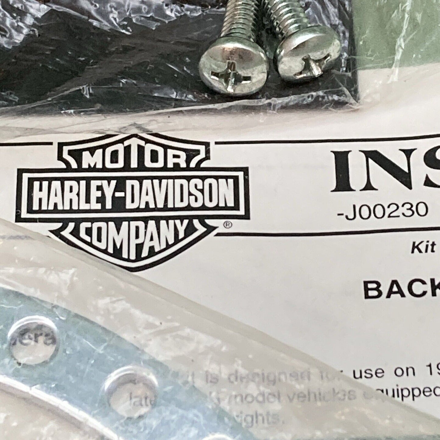 NEW GENUINE HARLEY DAVIDSON J00230 SISSY BACKREST HARDWARE