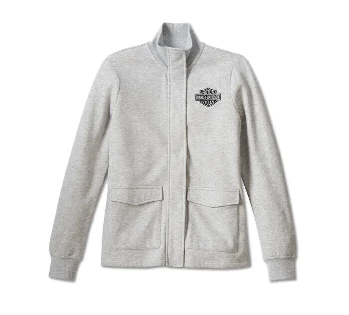 NEW GENUINE HARLEY DAVIDSON 96671-23VW WOMEN'S XS L GREY HEATHER JACKET FLEECE