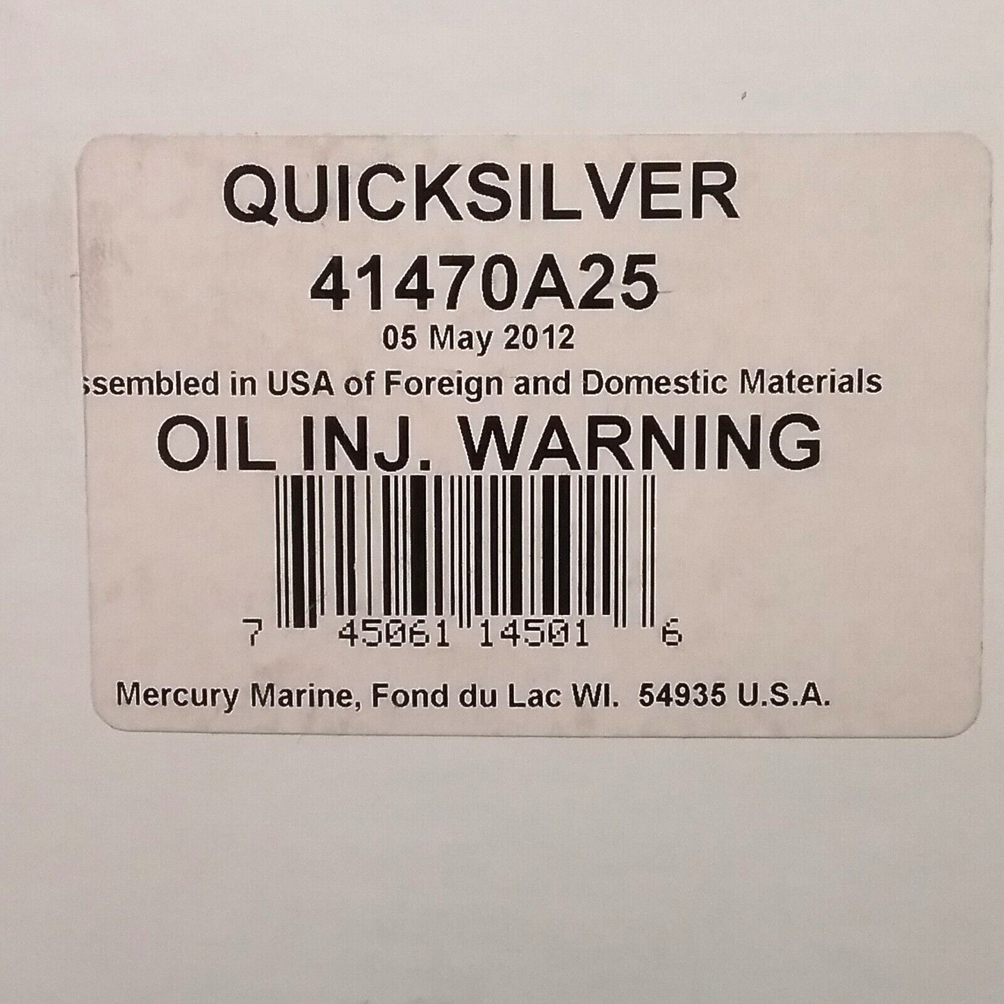 NEW QUICKSILVER 41470A25 WARNING MODULE MERCURY OUTBOARD 150-225HP