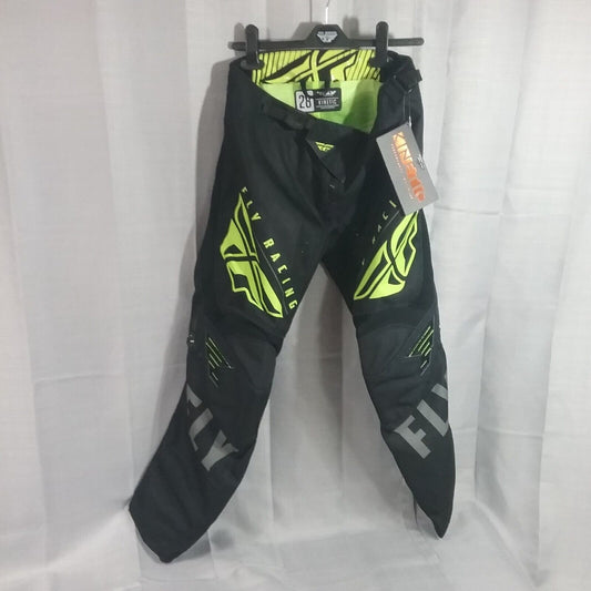 NEW FLY RACING 373-53528 RIDING PANTS BLACK AND GREEN YOUTH SIZE 28
