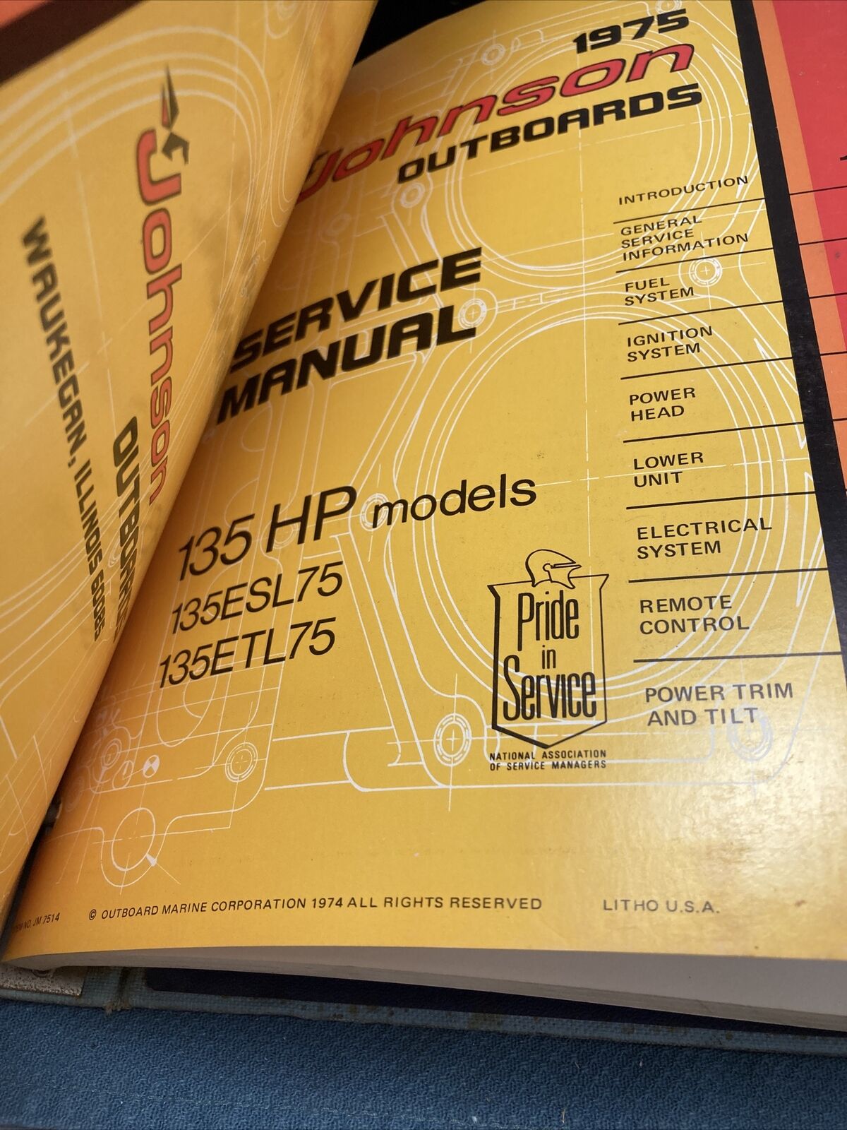 JOHNSON OUTBOARDS JM-7501 - JM-7511, JM-7513 - JM-7514 SERVICE MANUALS
