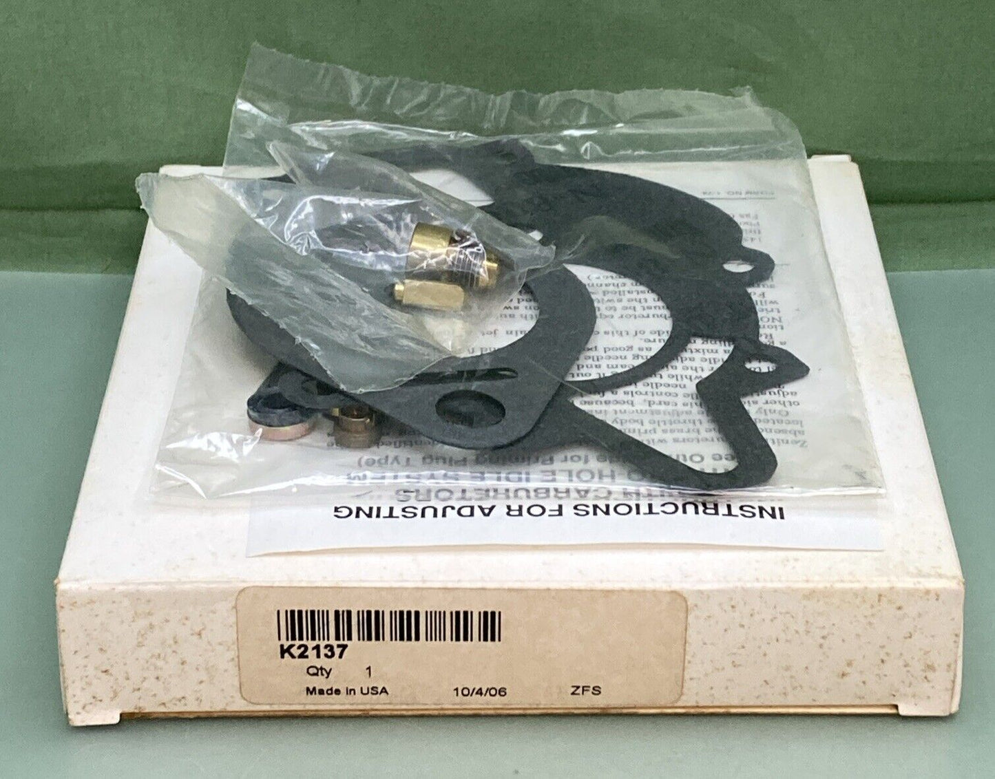 NEW GENUINE ZENITH FUEL SYSTEMS K2137 CARBURETOR KIT