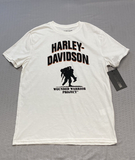 NEW GENUINE HARLEY DAVIDSON 96038-23VM Mens WWP Front Graphic Tee Bright White L