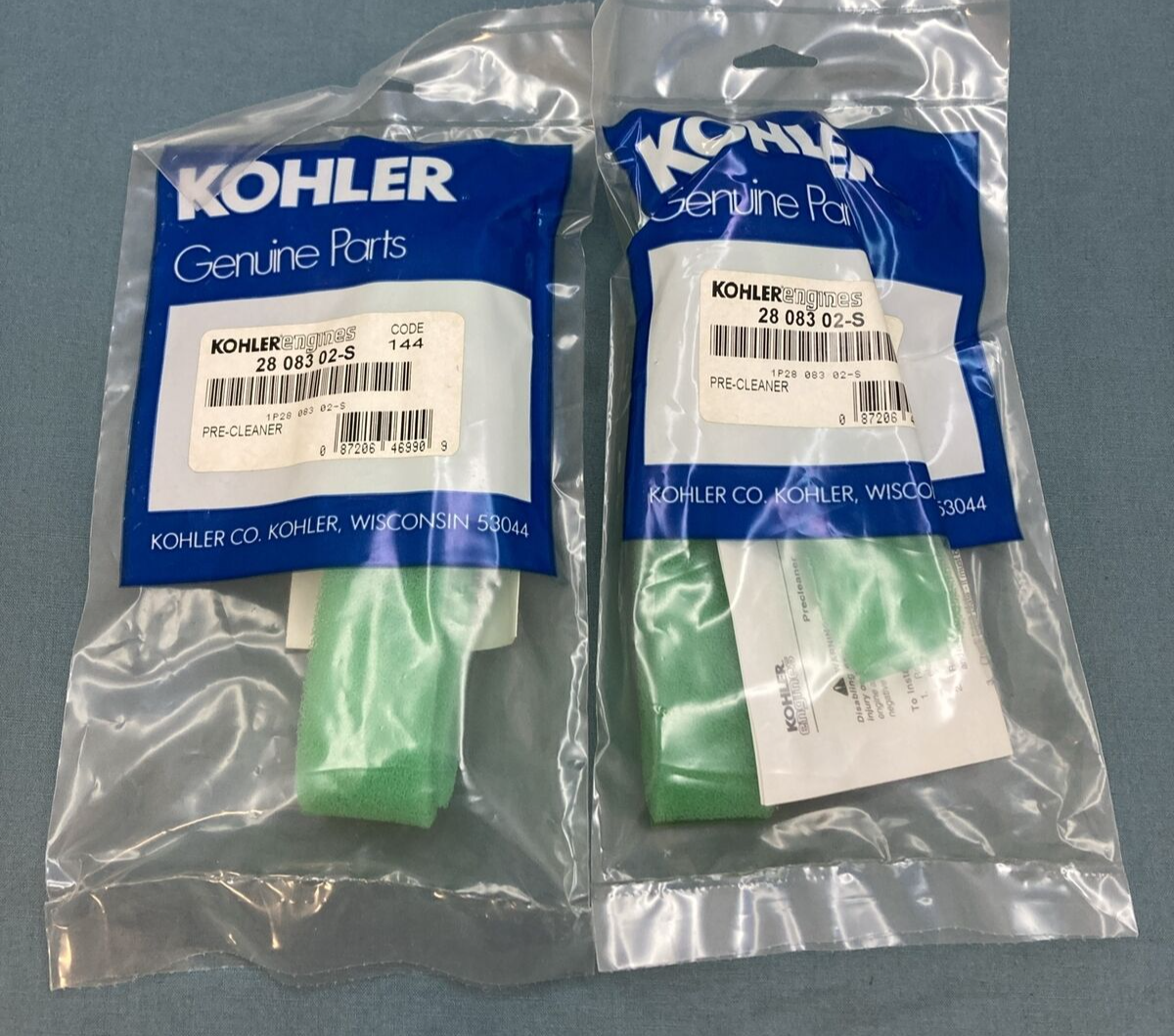 QTY 2 NEW GENUINE KOHLER 28 083 02-S PRE-CLEANER ELEMENT