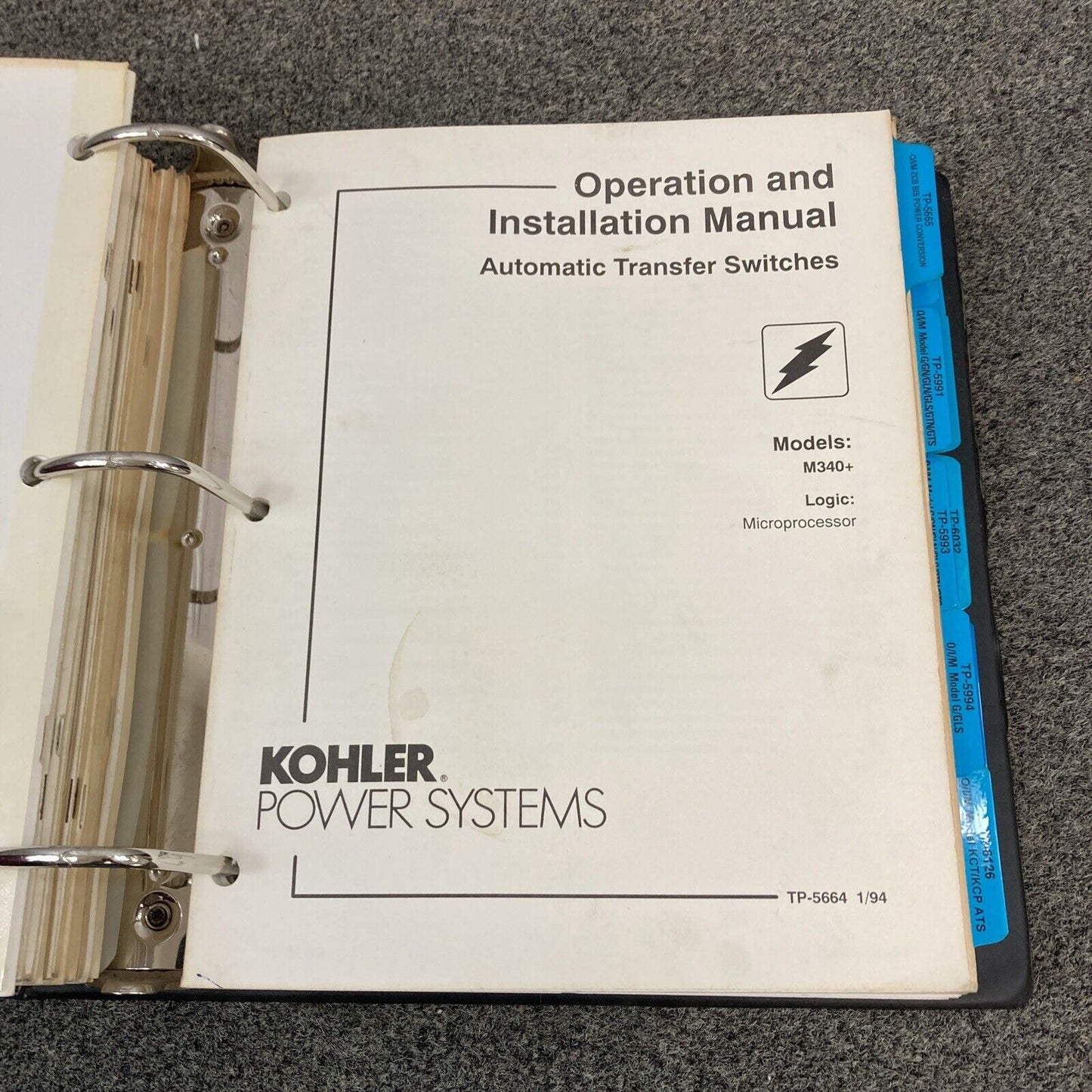 QTY 28 GENUINE KOHLER OPER/INSTALL/SERVICE MANUALS FOR TRANSFER SWITCHES