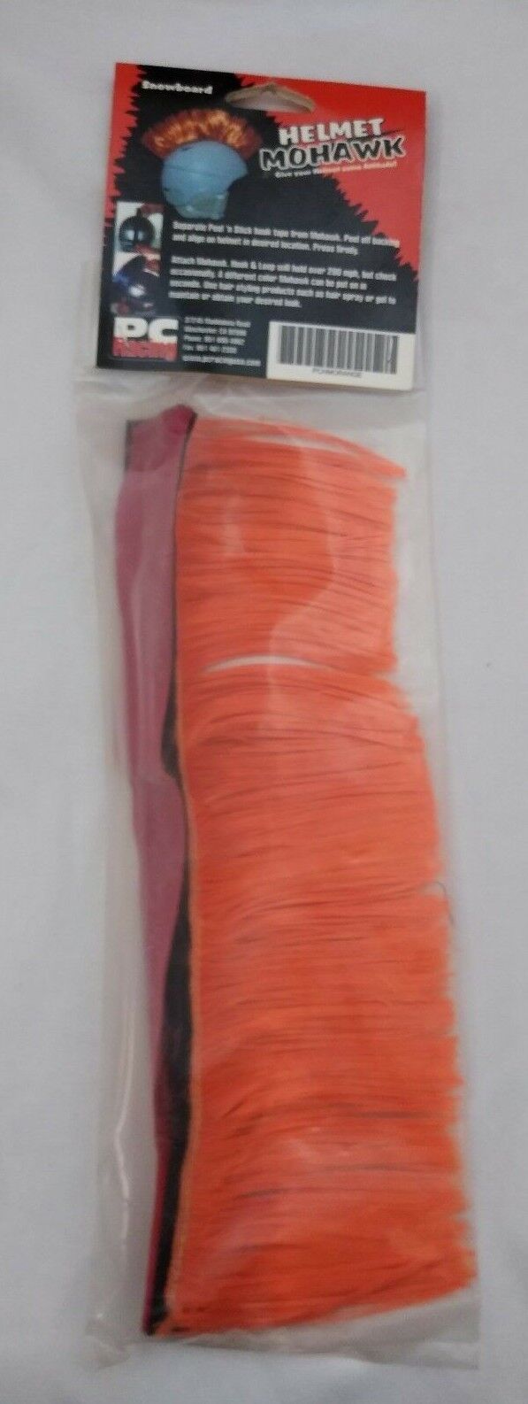 NEW PC RACING Helmet Mohawk Peel n Stick ORANGE / PCHMORANGE