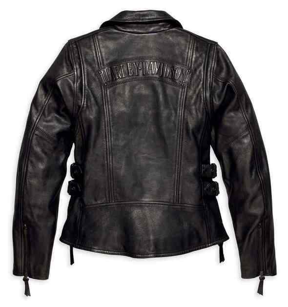 NEW HARLEY-DAVIDSON Women's Faircrest Patina Leather Jacket, Black 97191-18VW