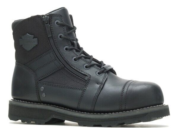 NEW HARLEY DAVIDSON D93681 SIZE 8.5 MEN'S BONHAM SAFETY TOE BLK MOTORCYCLE BOOTS