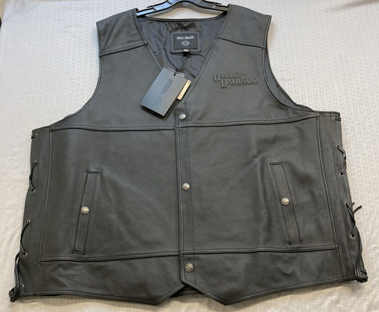 NEW GENUINE HARLEY DAVIDSON 98024-18VM 3XL Men's Tradition II Leather Vest