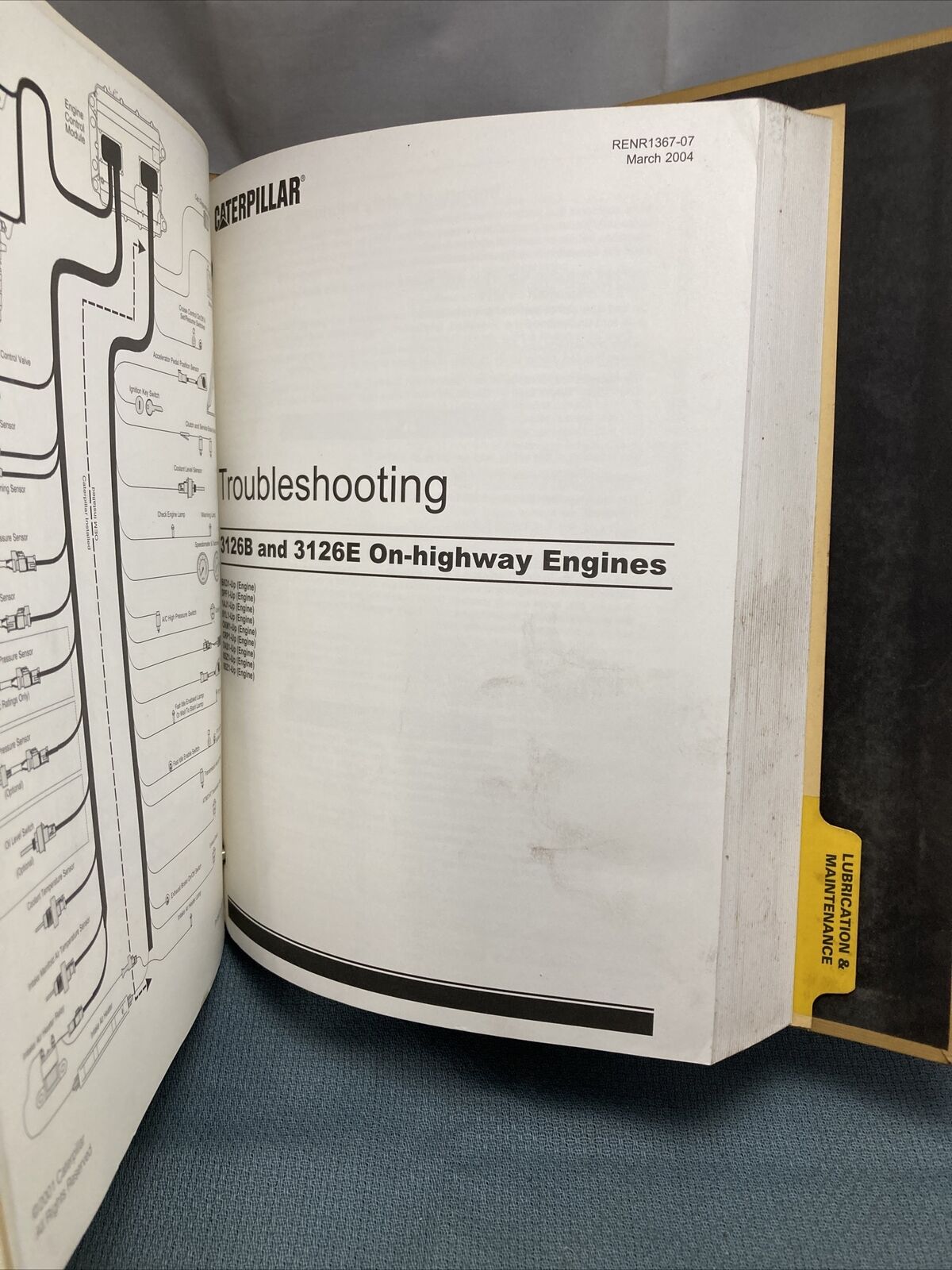 GENUINE CAT/CATERPILLAR SENR1360 SERVICE MANUAL 3126B & 3126E TRUCK ENGINES