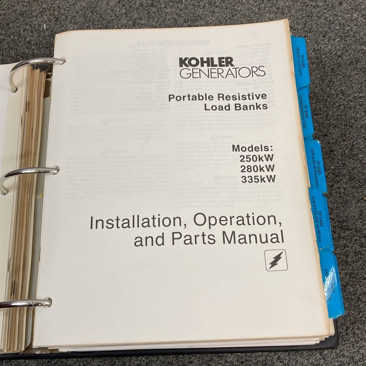 QTY 28 GENUINE KOHLER OPER/INSTALL/SERVICE MANUALS FOR TRANSFER SWITCHES