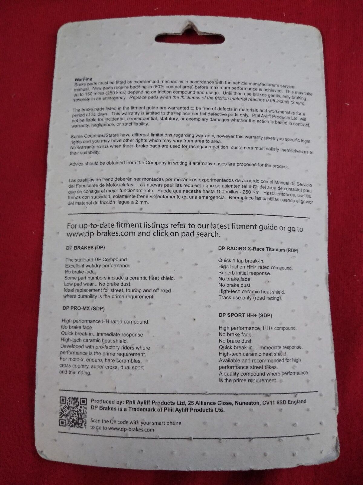 NEW DP Sintered Brake Pads DP 404 / FA88