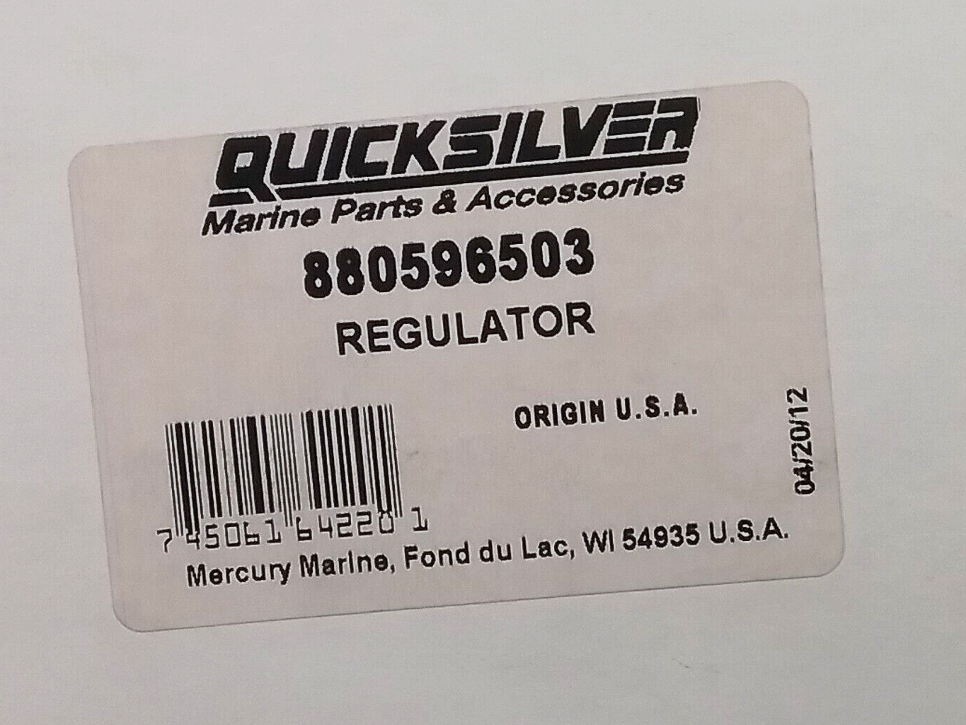 NEW QUICKSILVER 880596503 REGULATOR MERCURY MARINER OUTBOARD 80-300HP