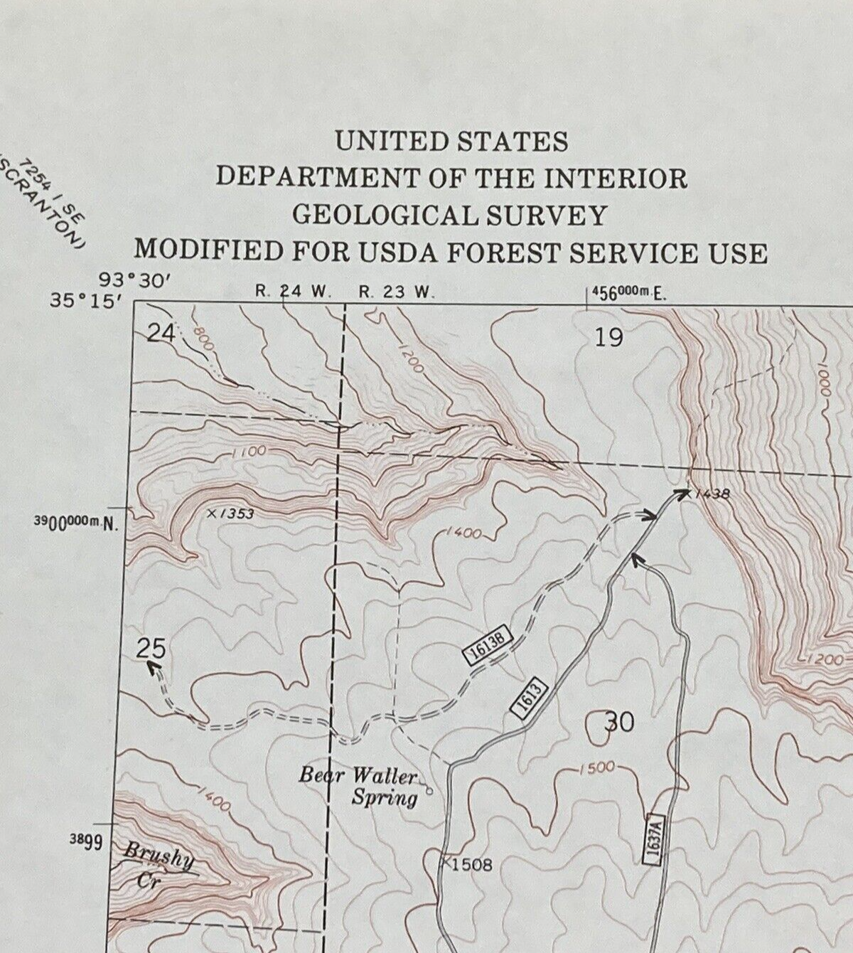 CHICKALAH MOUNTAIN WEST ARKANSAS MAP DMA 7354 III NW-SERIES V884