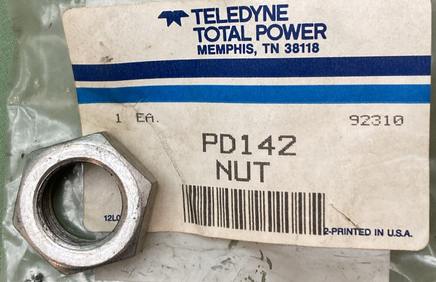 NEW GENUINE TELEDYNE TOTAL POWER PD142 NUT JAM 7/8-14