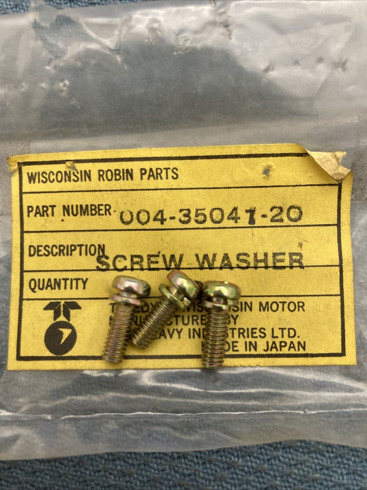 QTY 3 NEW GENUINE WISCONSIN TELEDYNE SUBARU ROBIN 004-35041-20 Screw & Washer