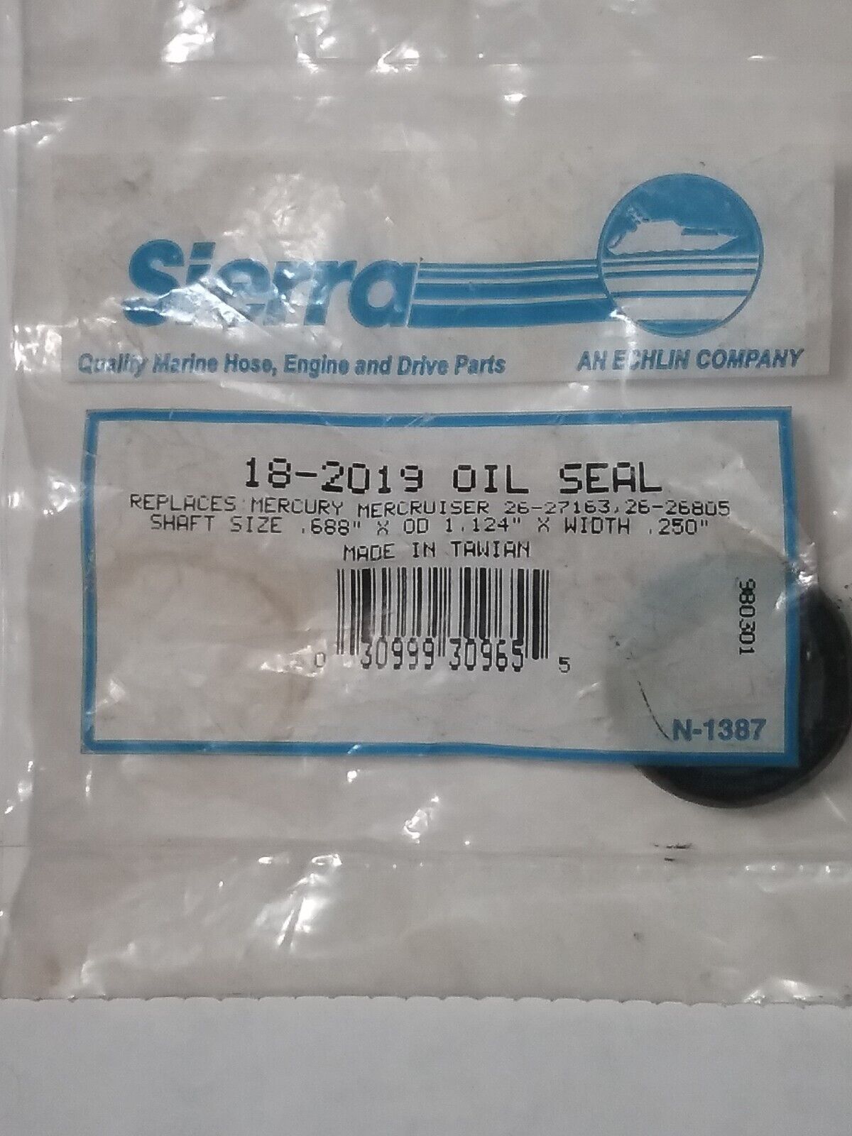 NEW SIERRA 18-2019 PROP SHAFT SEAL MERCURY MERCRUISER 20 200HP