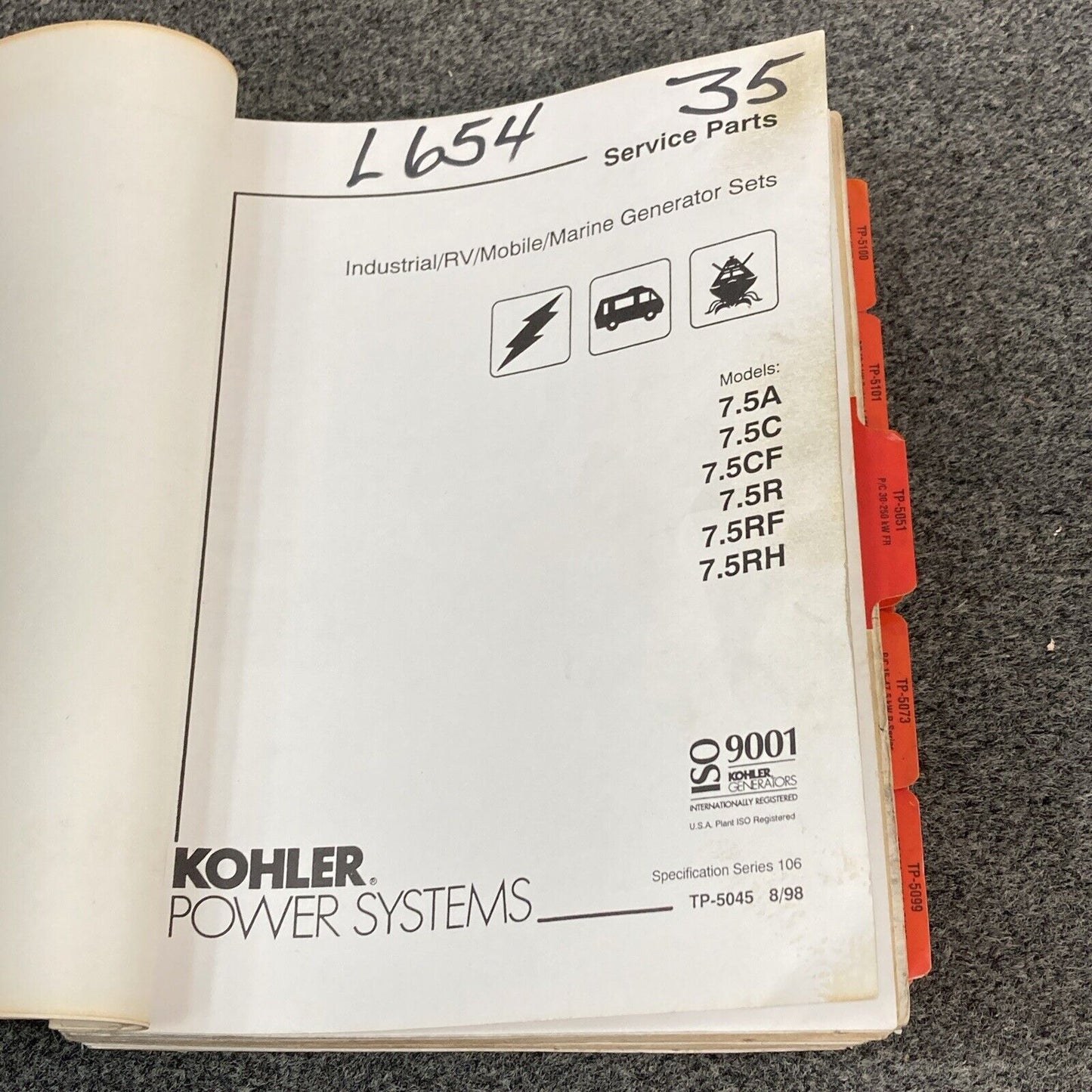 QTY 21 GENUINE KOHLER GENERATORS PARTS LISTING/CATALOG MANUALS