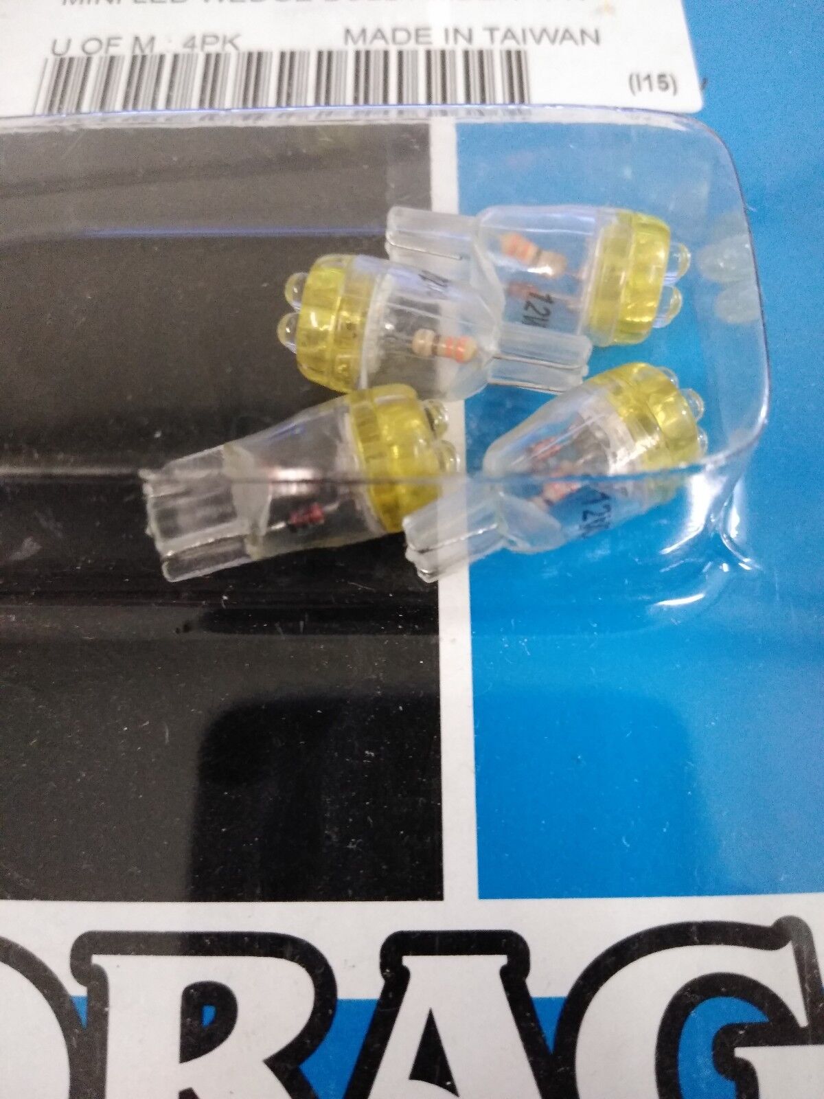 NEW Drag Specialties Mini LED Wedge Bulb Amber 4 Pack / 2060-0006
