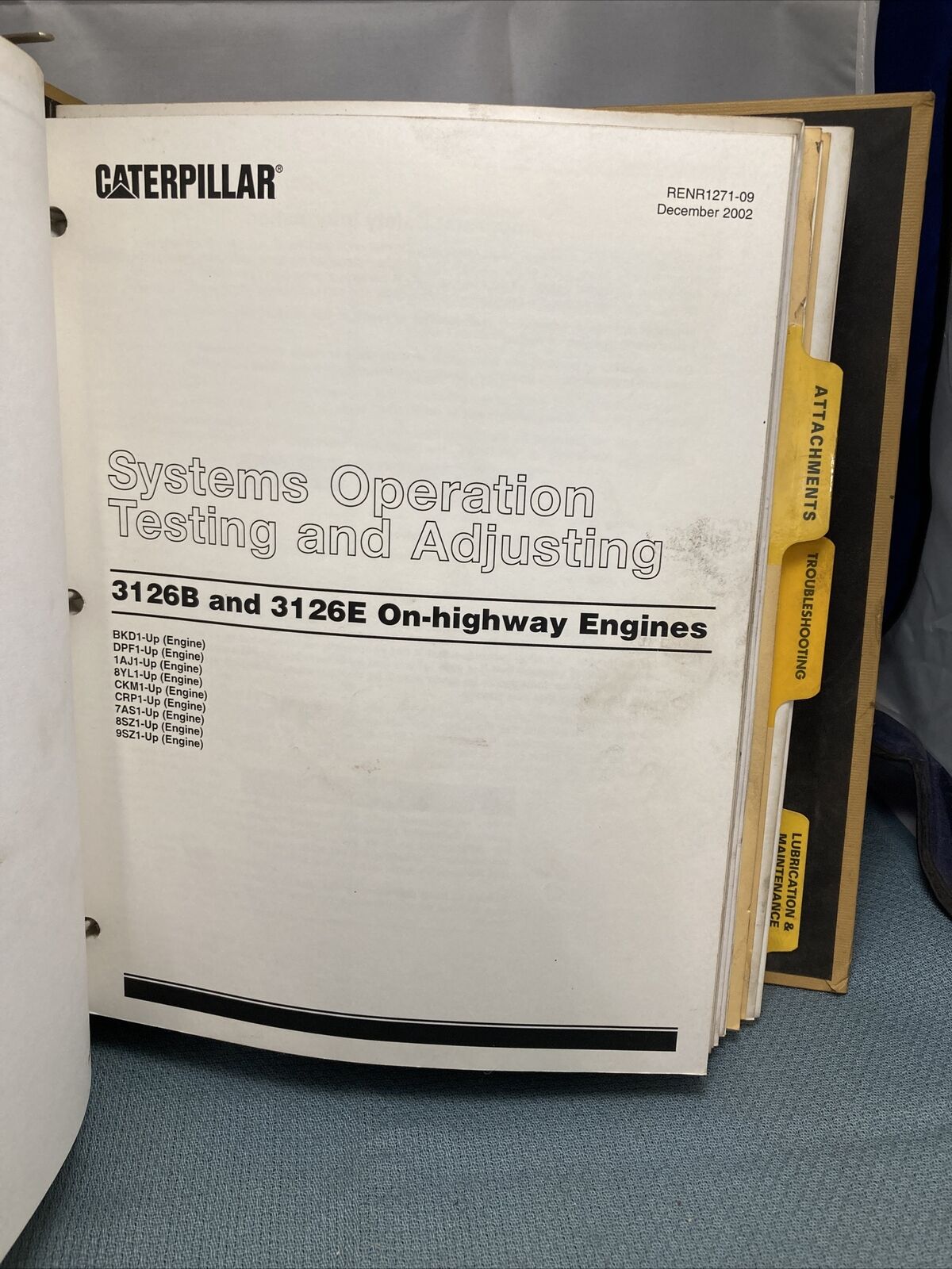 GENUINE CAT/CATERPILLAR SENR1360 SERVICE MANUAL 3126B & 3126E TRUCK ENGINES