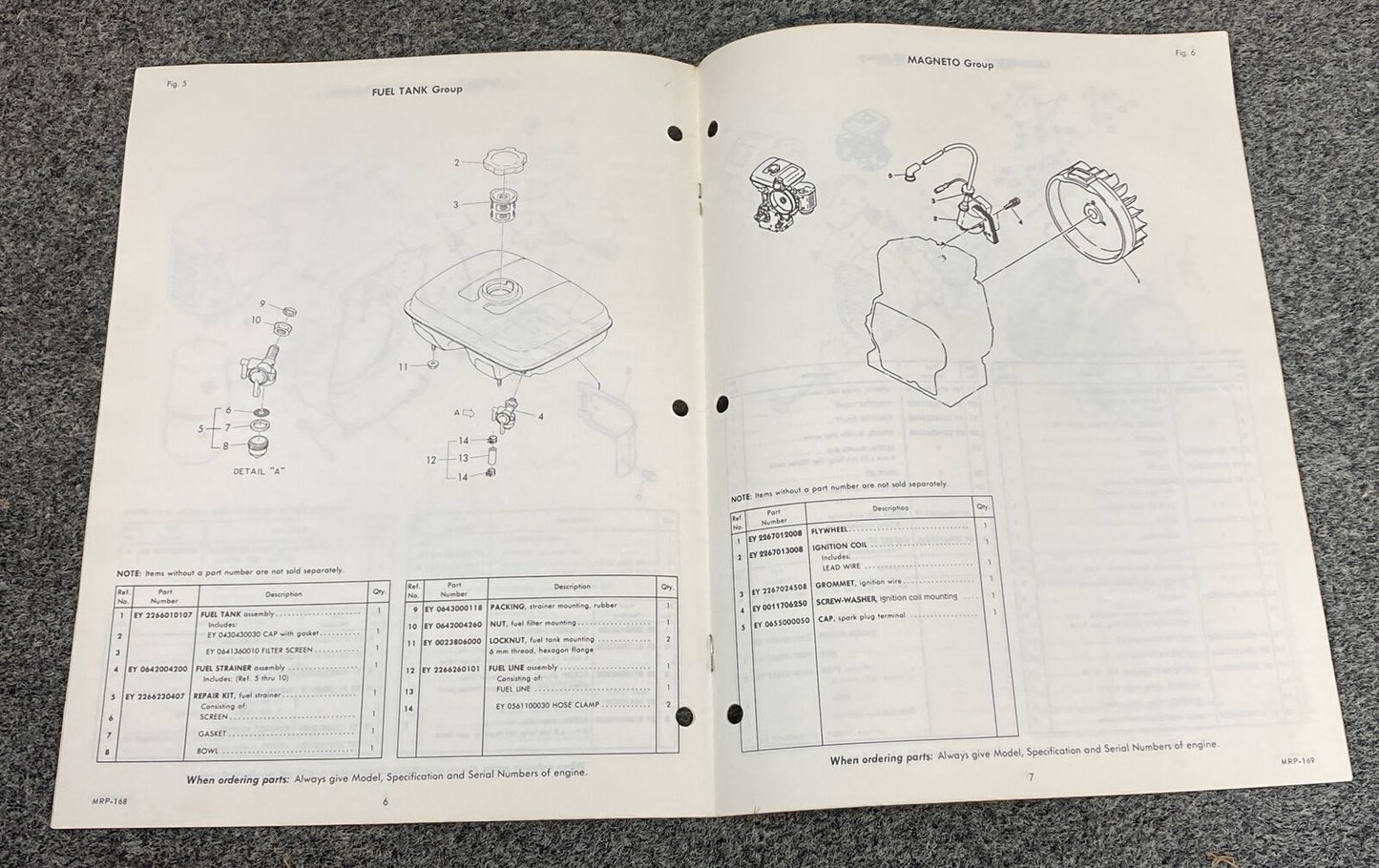 TELEDYNE TOTAL POWER WISCONSIN ROBIN W1-145-B PARTS CATALOG