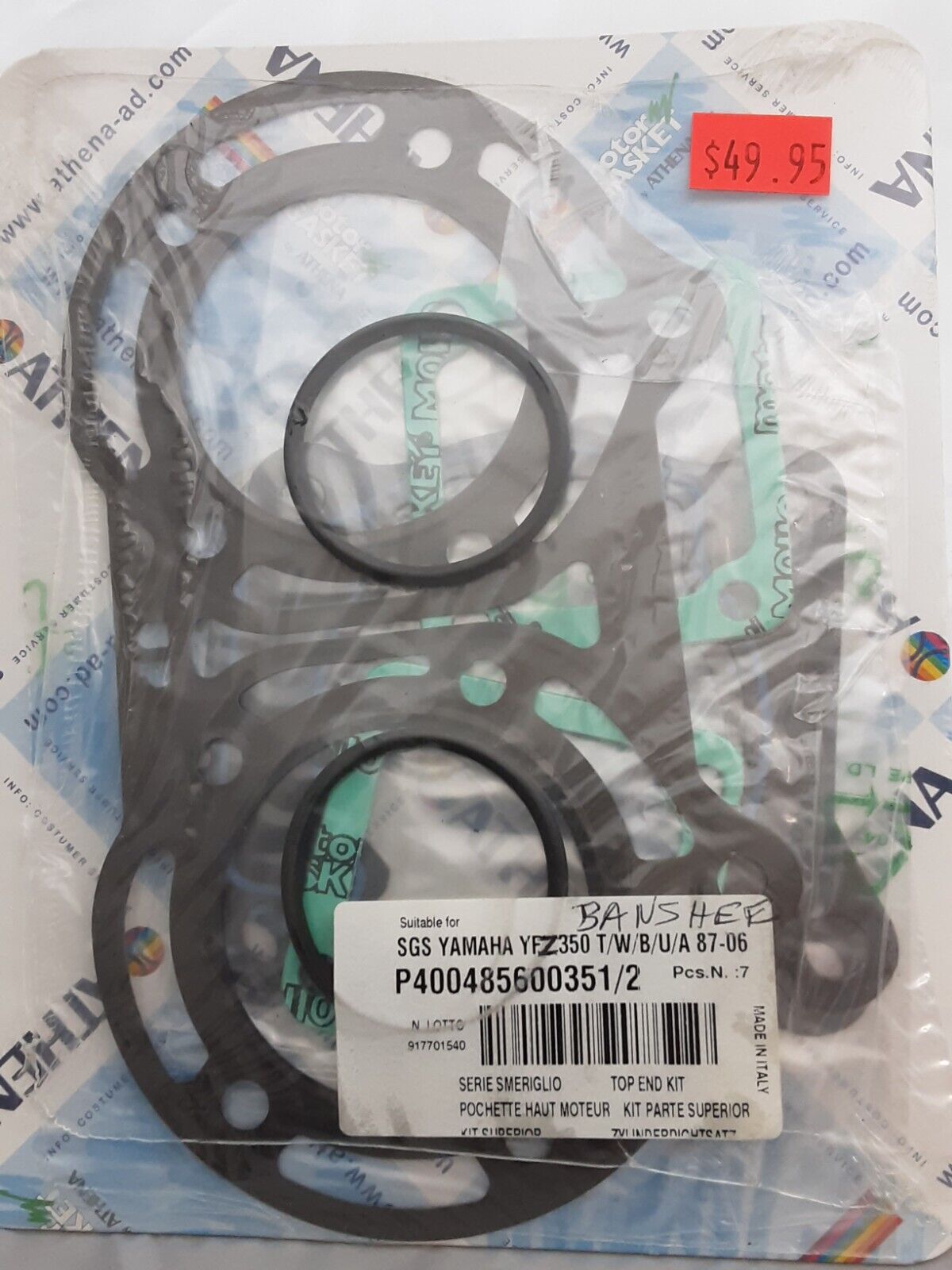 NEW ATHENA P400485600351/2 YAMAHA TOP END GASKET KIT BANSHEE YFZ350 1987-06