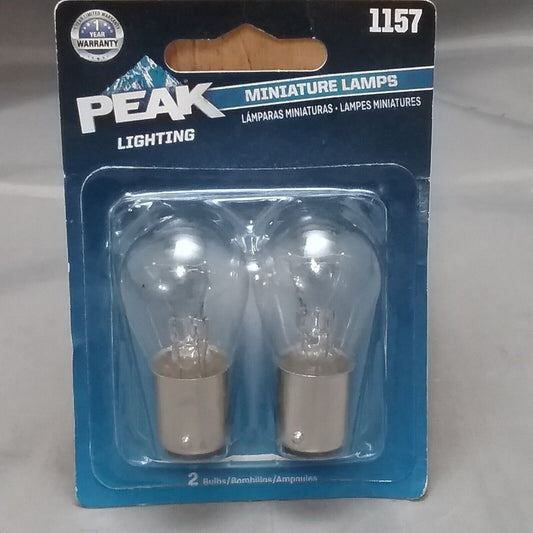 NEW PEAK LIGHTING 1157 MINIATURE LAMPS, 2-PACK, CLEAR