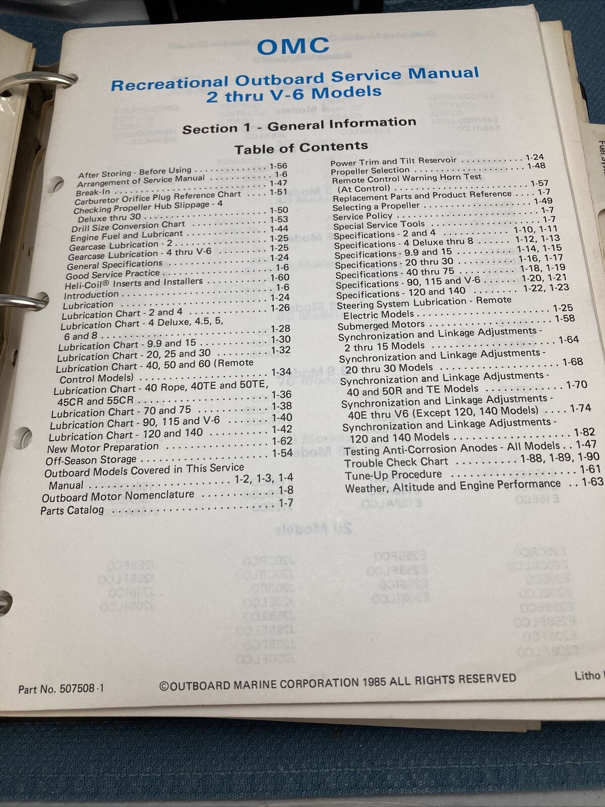 EVINRUDE/JOHNSON 507508 COMPLETE SERVICE MANUAL 2 THRU V6 RECREATIONAL MODELS