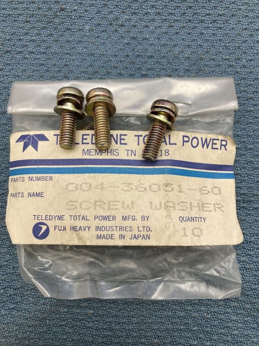 QTY 3 NEW GENUINE WISCONSIN TELEDYNE SUBARU ROBIN 004-36051-60 Screw & Washer